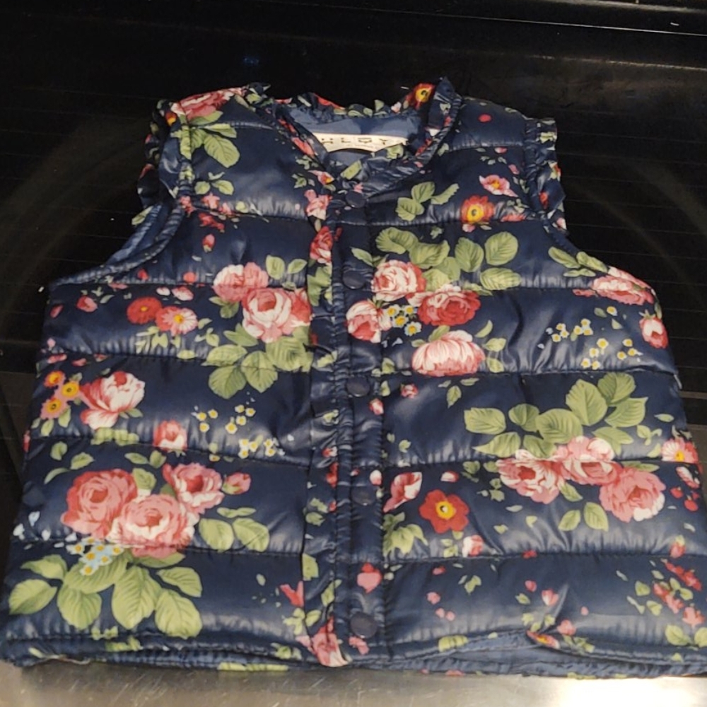 Floral puffer vest